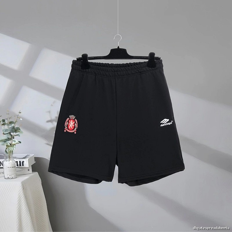 Balenciaga emblem-style black shorts