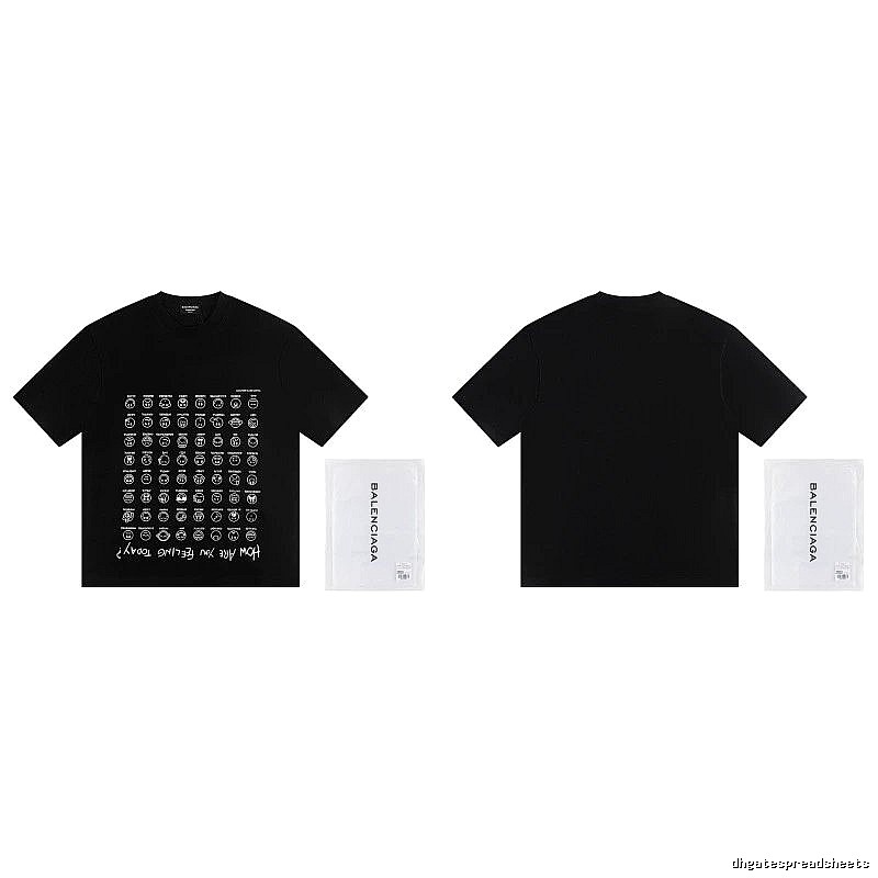 Balenciaga Emoji Printed Street Style Black T-Shirt