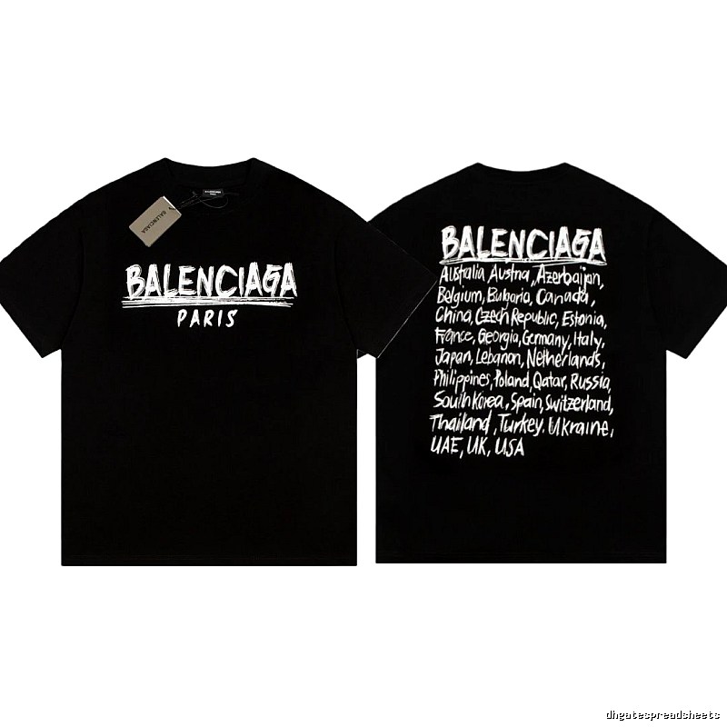 Balenciaga Graffiti Street Style Black Short Sleeve T-shirt