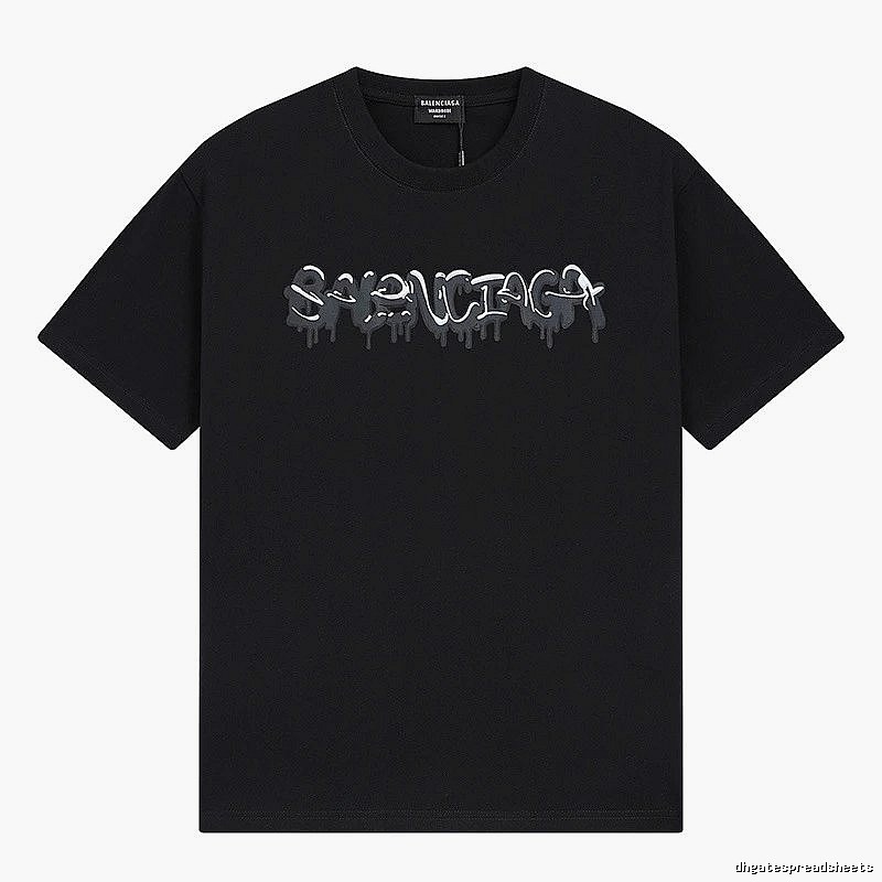 Balenciaga Graffiti Street Style Black Short Sleeve T-shirt