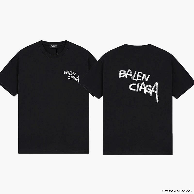 Balenciaga Graffiti Street Style Black Short-sleeve T-shirt