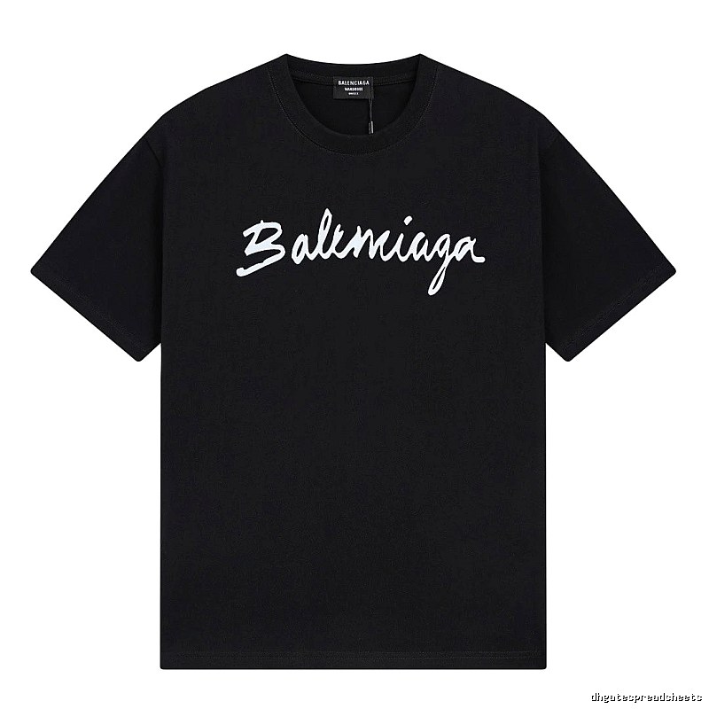 Balenciaga Handwritten Trendy Style Black T-shirt