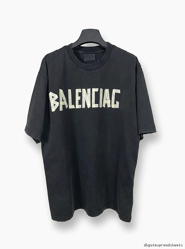 Balenciaga letter-style black T-shirt