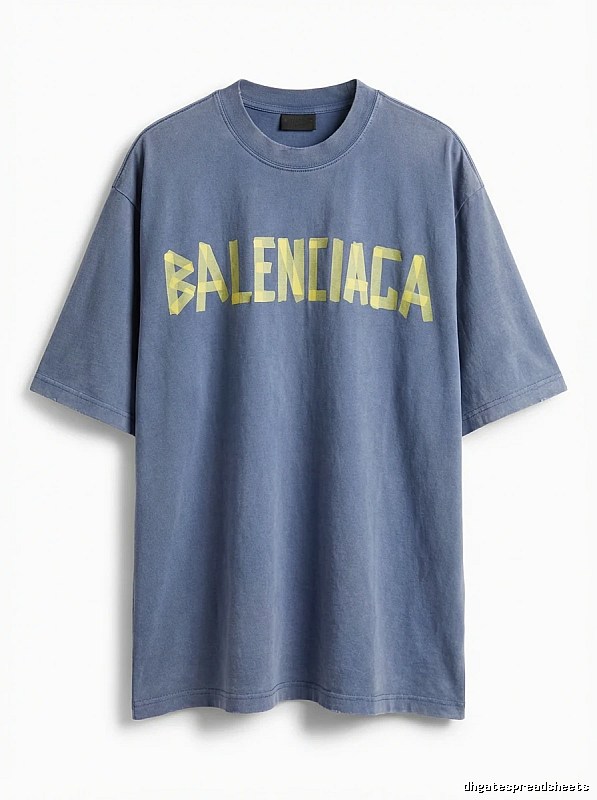 Balenciaga letter-style blue T-shirt