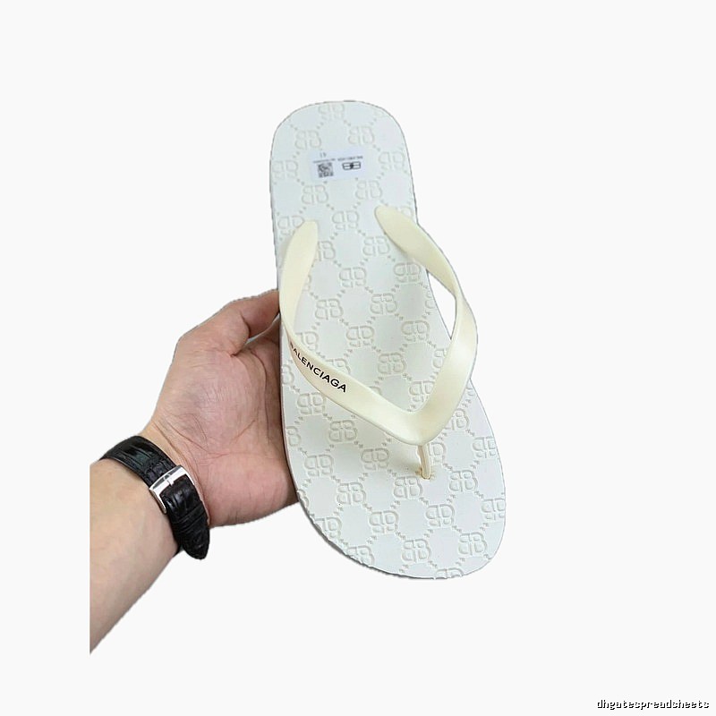 Balenciaga Monogram Casual Style Off-white Flip-flops