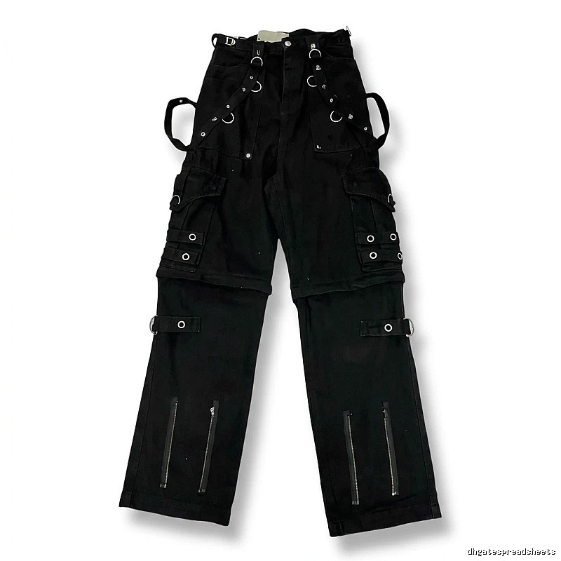 Balenciaga punk-style black cargo pants