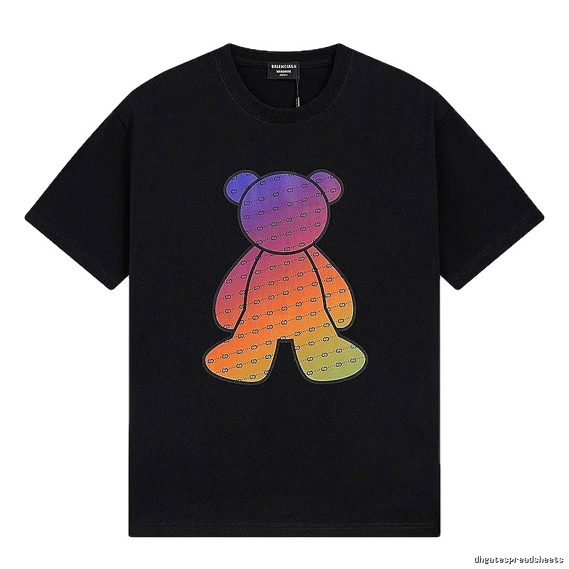Balenciaga Rainbow Bear Short-sleeve Shirt