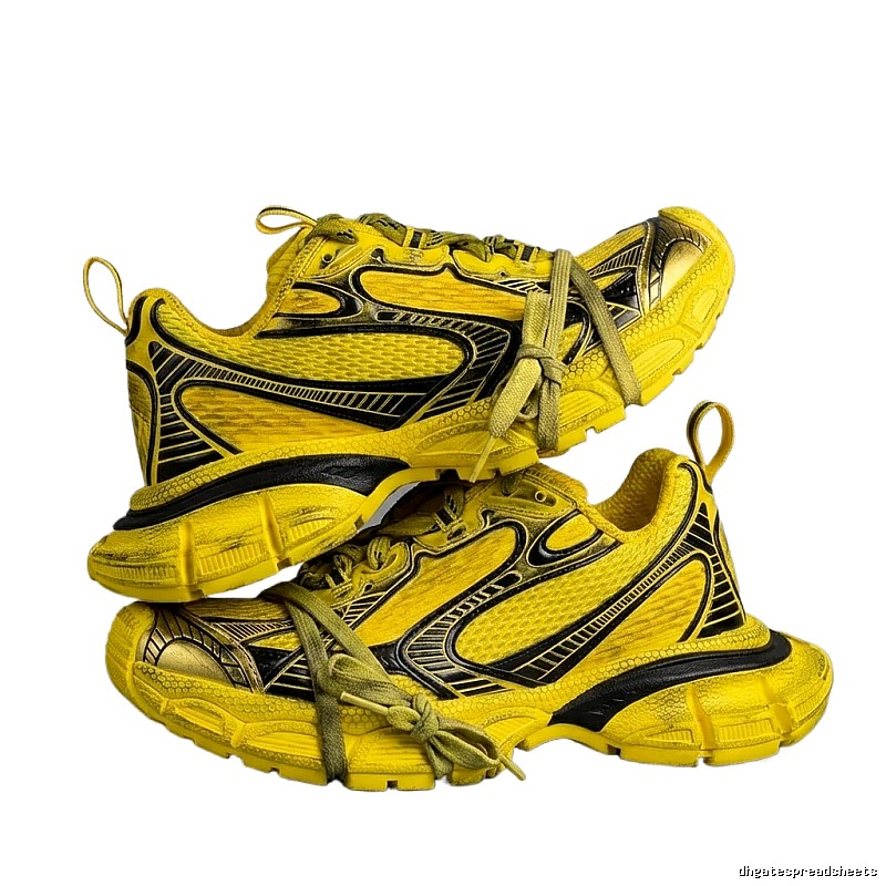 Balenciaga retro-style yellow and black sports shoes