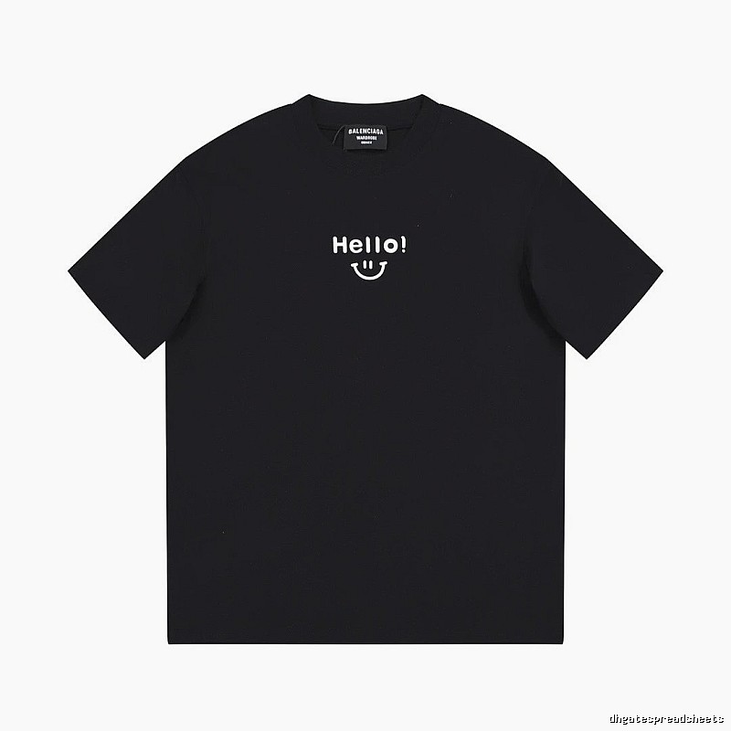 Balenciaga Smiley Print Street Style Black T-Shirt