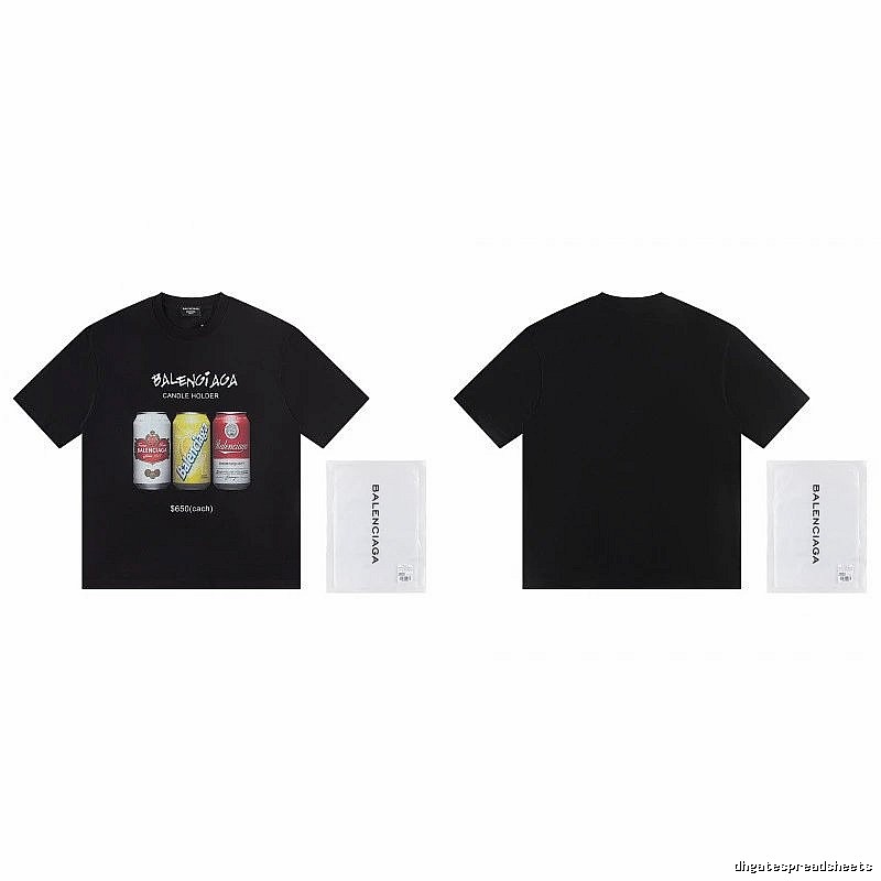 Balenciaga Street Style Black T-shirt with Coca-Cola Print