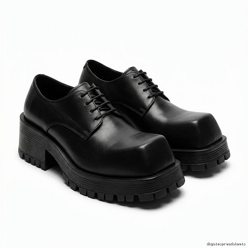 Balenciaga thick-soled British-style leather shoes