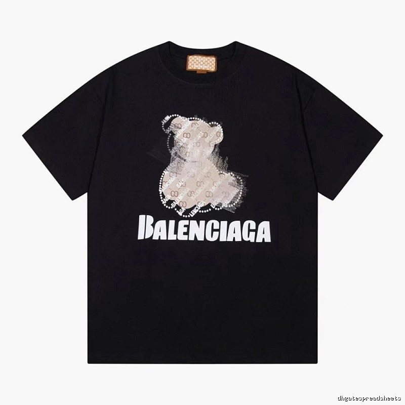 Balenciaga Trendy Black T-Shirt with Bear Print