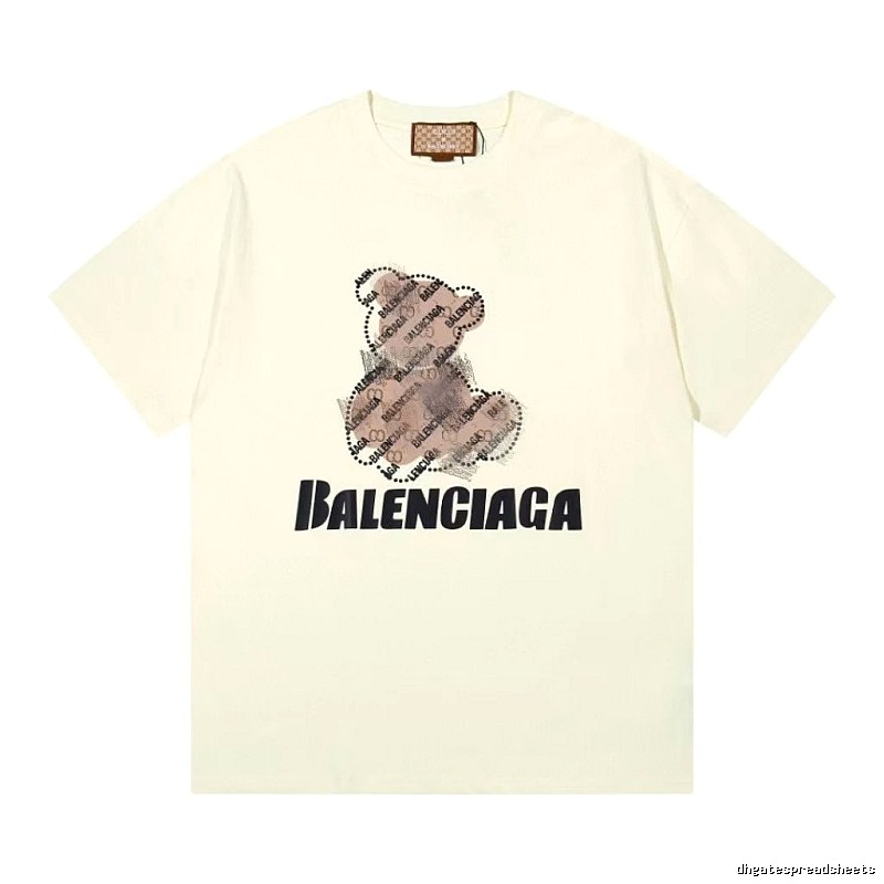 Balenciaga Trendy Off-white T-shirt with Bear Print