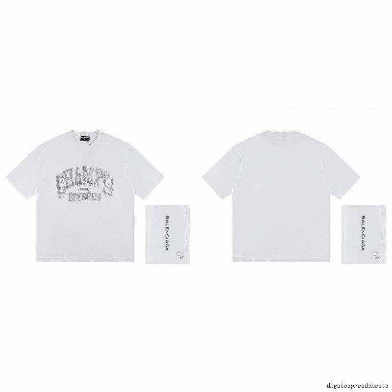 Balenciaga Vintage Distressed Lettering White T-Shirt