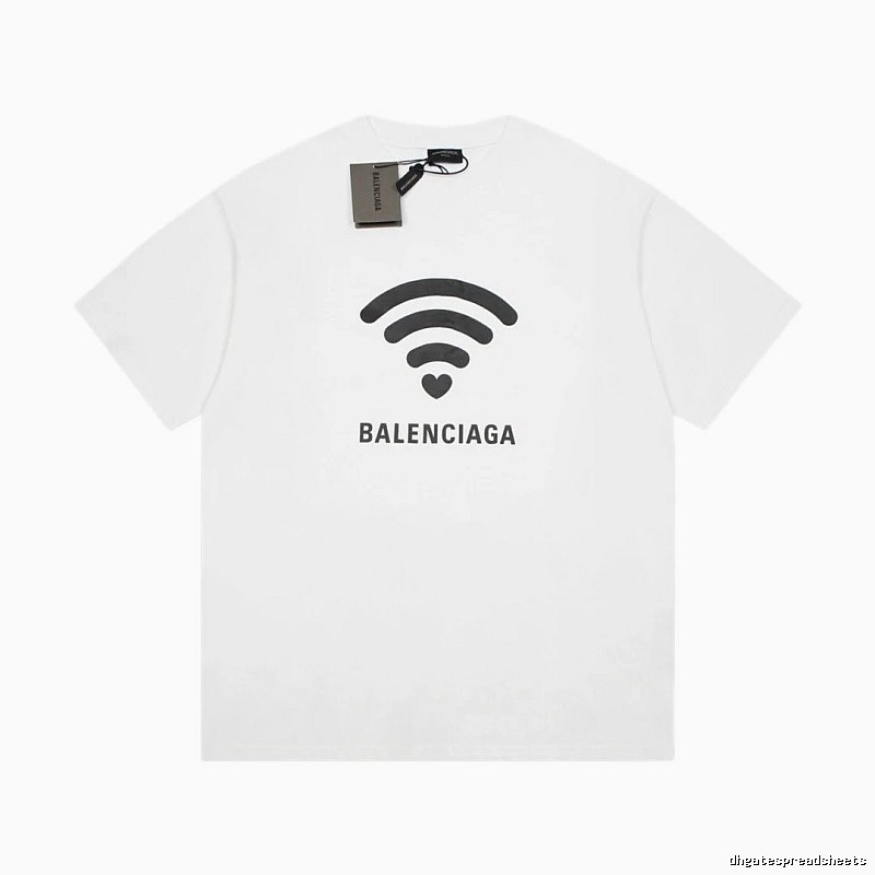 Balenciaga WiFi Printed Trendy White T-shirt