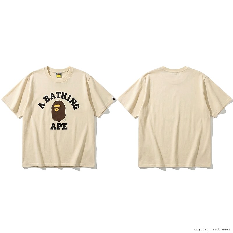 Bape Ape Head Minimalist Style Beige T-shirt