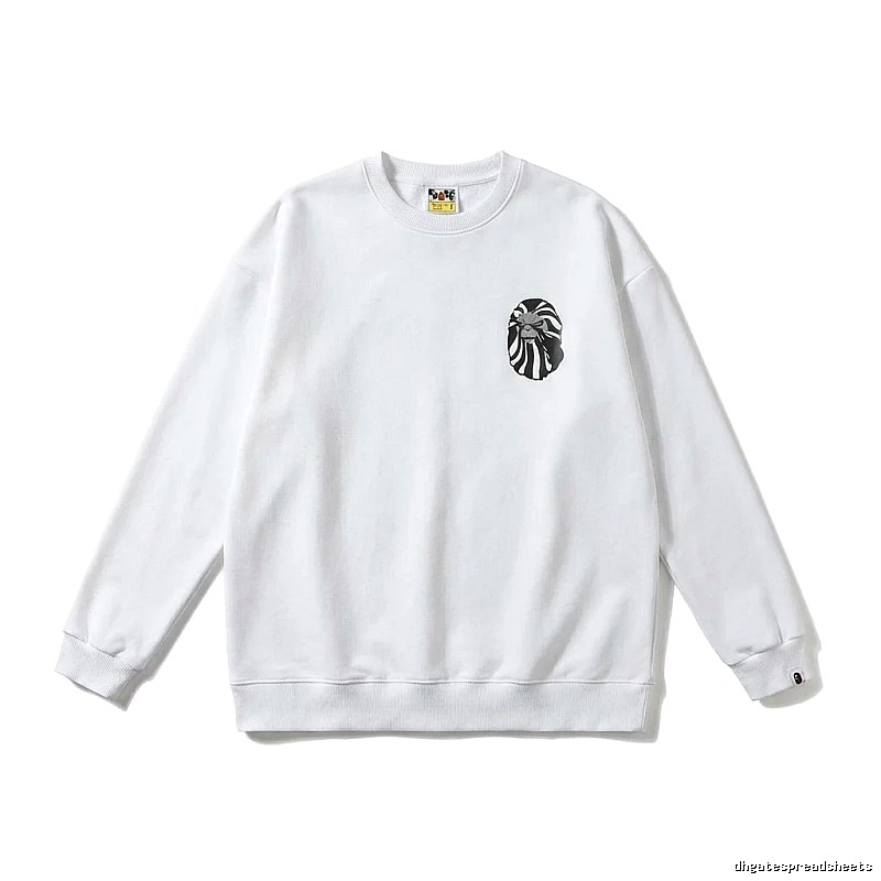 Bape Ape Head Minimalist Style White Sweatshirt