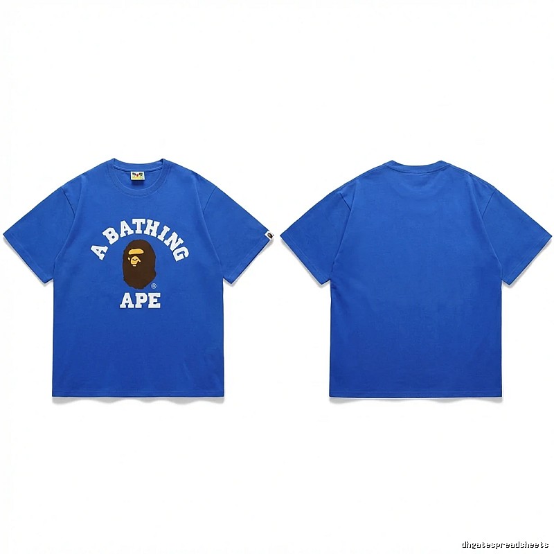 Bape Ape Head Simple Style Blue T-shirt