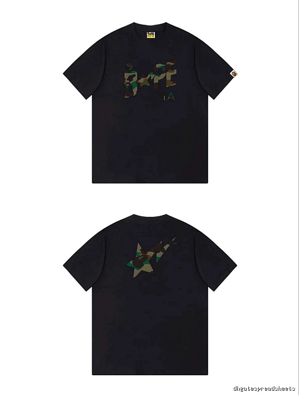 Bape camouflage style black T-shirt