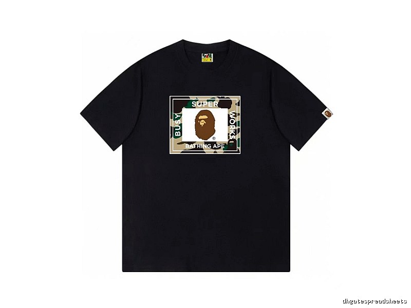 Bape camouflage style black T-shirt