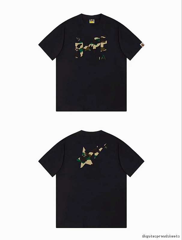 Bape camouflage style black T-shirt