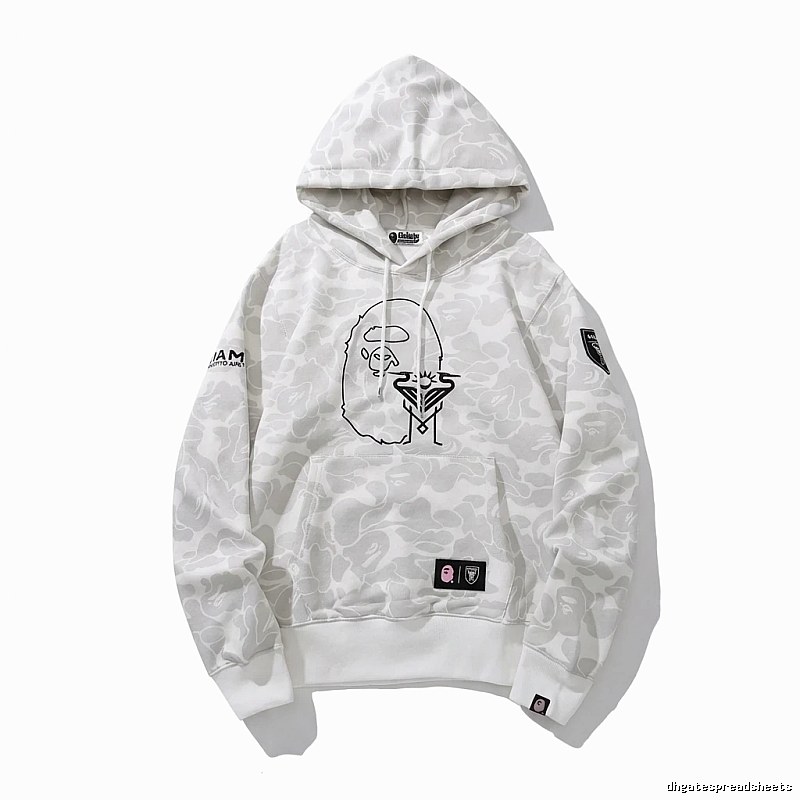 Bape camouflage style white hoodie
