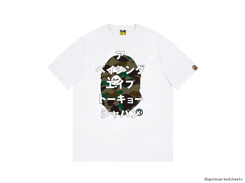 Bape Camouflage Trendy Brand White T-shirt