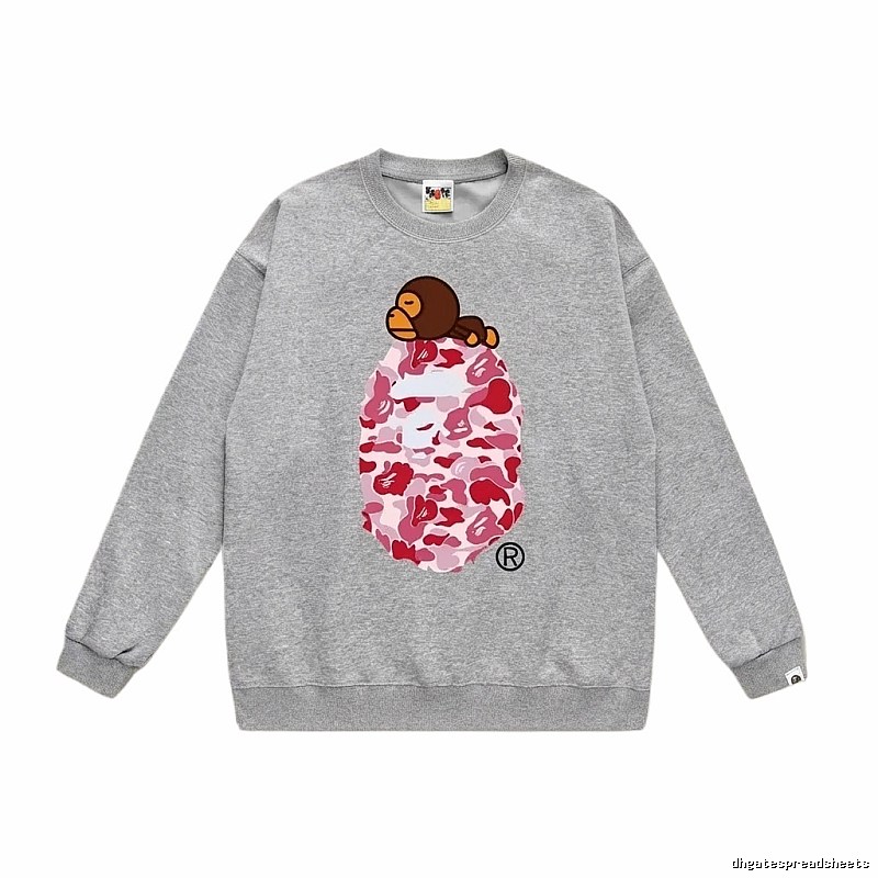 Bape cartoon camouflage style gray sweatshirt