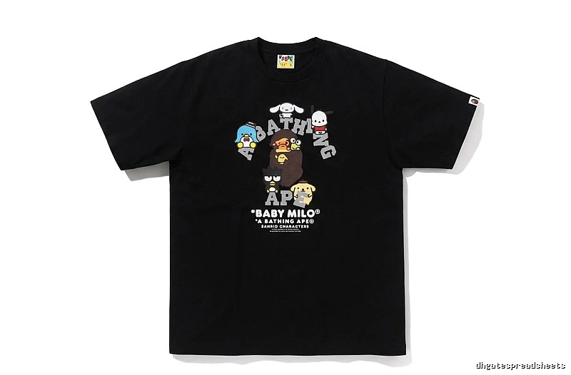 Bape cartoon print trendy brand black T-shirt