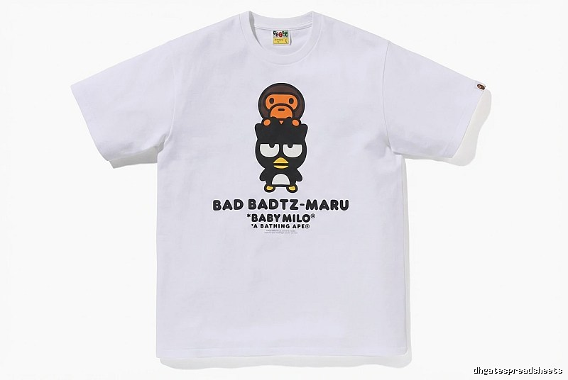 Bape cartoon - printed white T - shirt