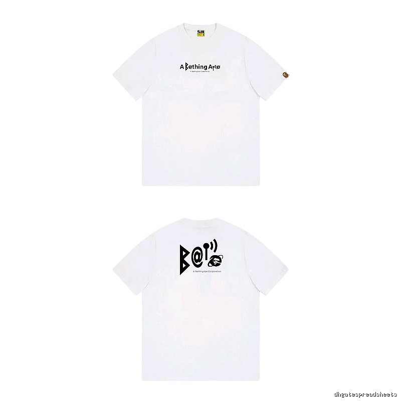 Bape letter print simple white T-shirt