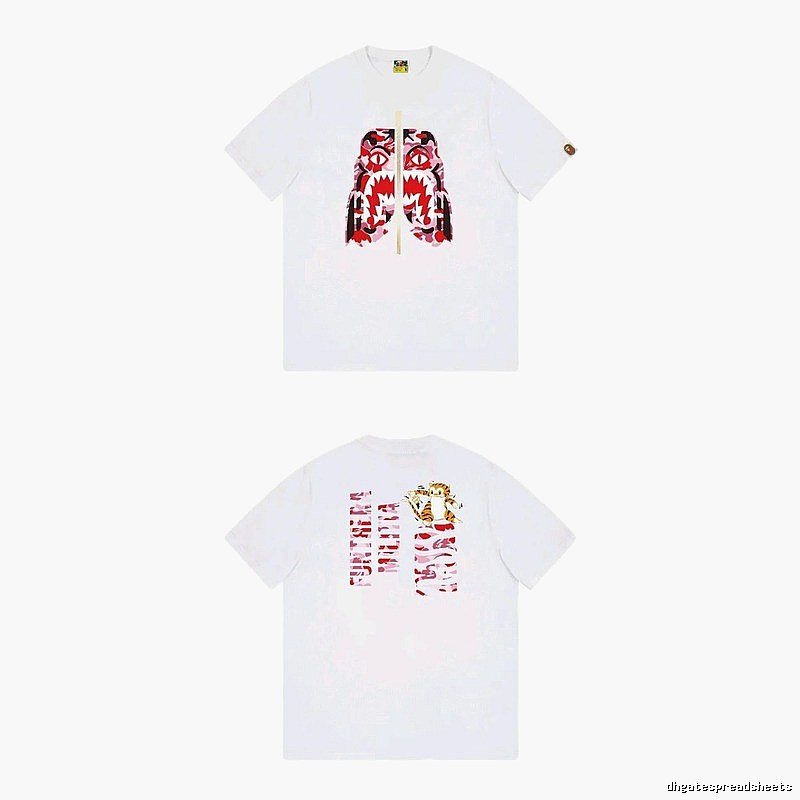 Bape Shark Camouflage Style White T-shirt