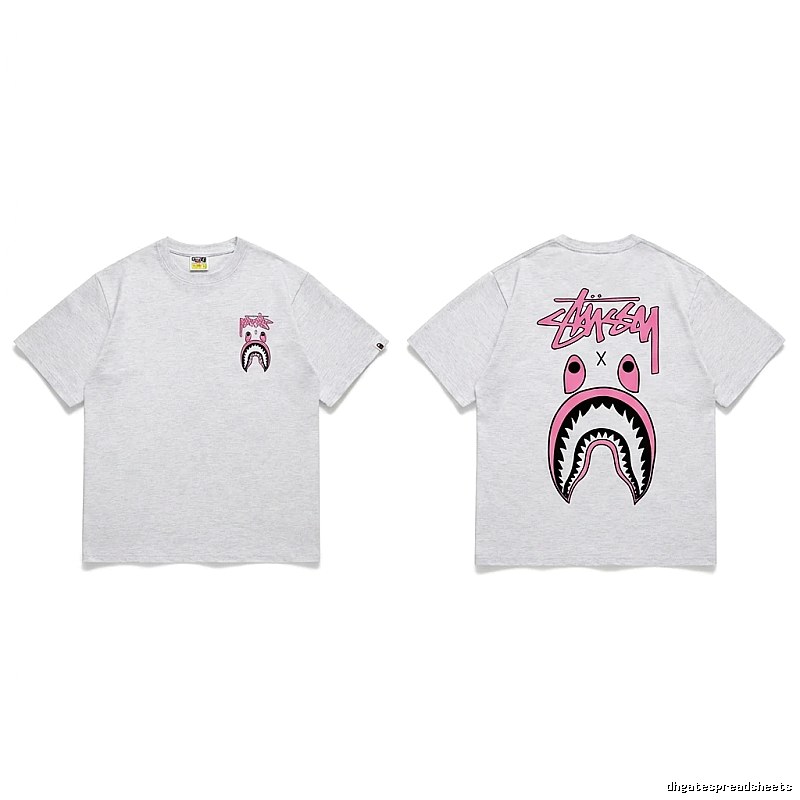 Bape Shark Co-branded Light Grey T-shirt