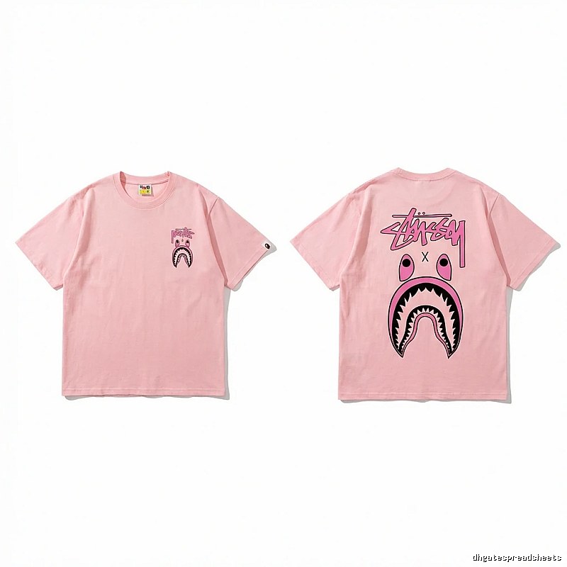 Bape Shark Pink Streetwear Short-sleeve Shirt