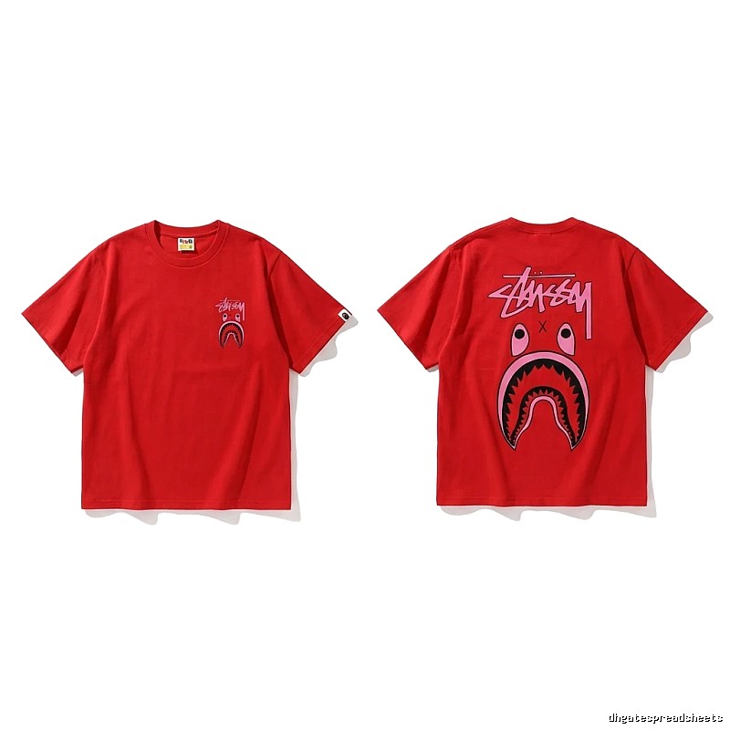 Bape Shark Series Red Trendy T - shirt.
