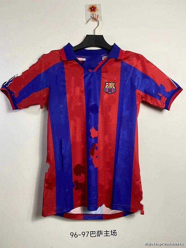 Barcelona Resort Retro soccer jersey Blue Red Barcelona for Travel Looks