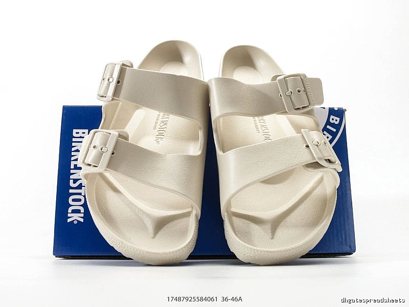 BIRKENSTOCK Casual Style Off-White Two-Strap Slide Sandals