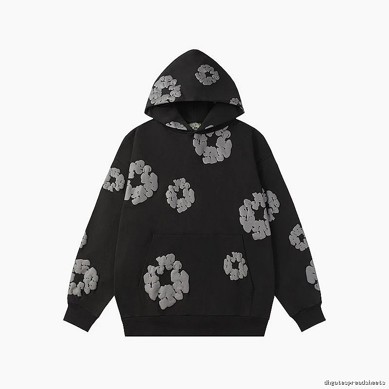 Black Allover Flower Graphic Hoodie