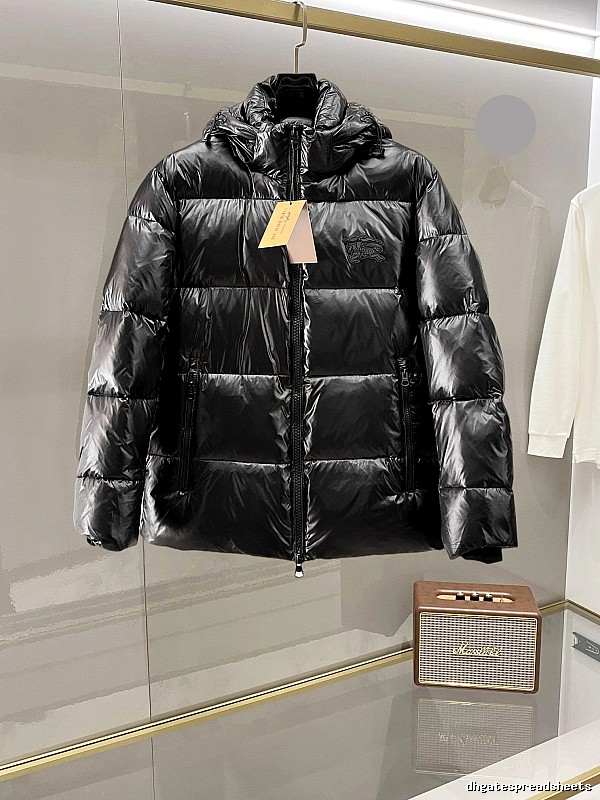 Black Hooded Glossy Glossy Puffer Jacket by Moncler