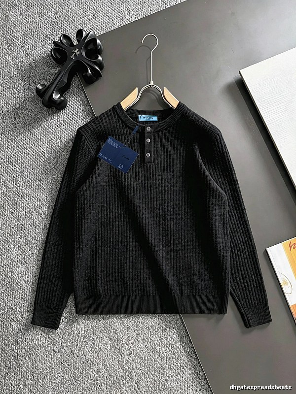 Black Ribbed Cardigan with Small Prada Ribbed Cardigan with Neutral Color