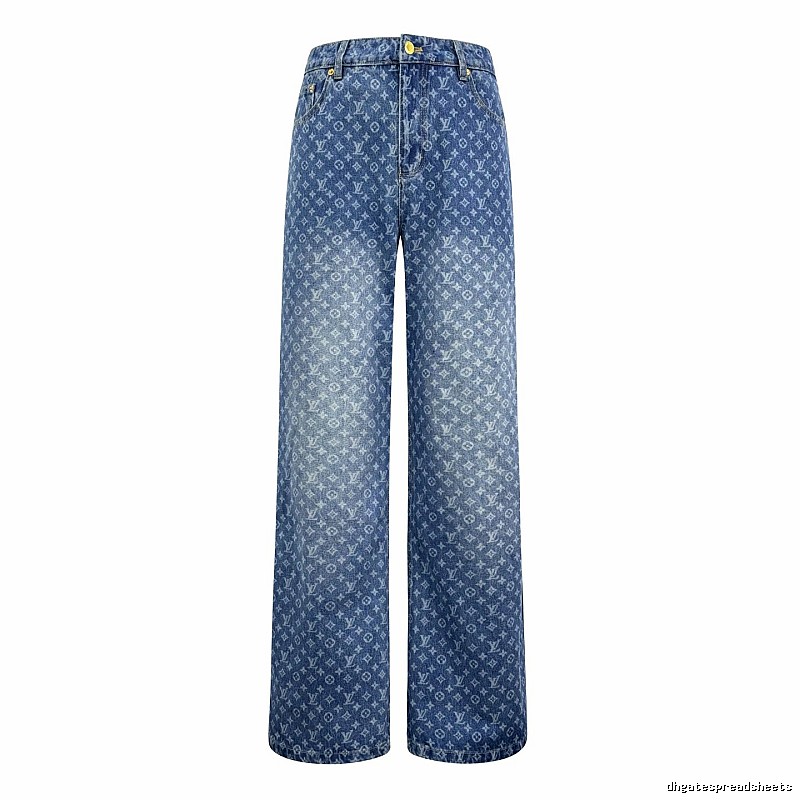 Blue Monogram Knit Pants by CELINE