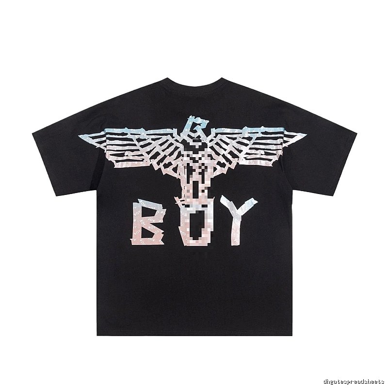 BOY Eagle Print Street Style Black Short Sleeve T-shirt