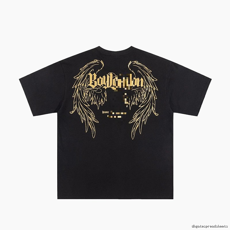 BOY LONDON Gothic Style Black T-shirt with Gold Foil Wings