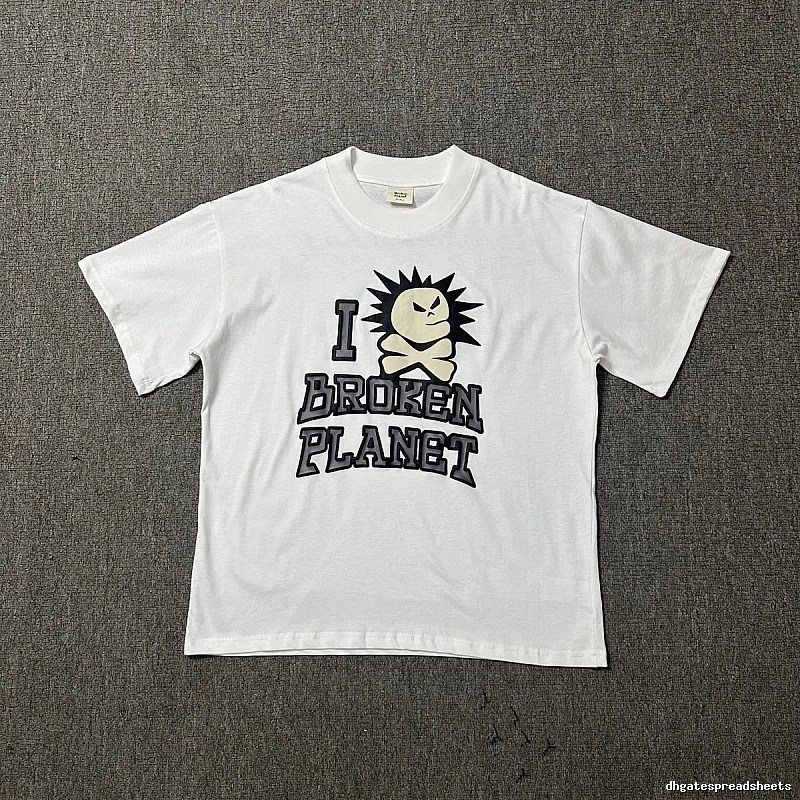 Broken Planet Classic Graphic T-shirt White Cotton Bold for Daily Styling