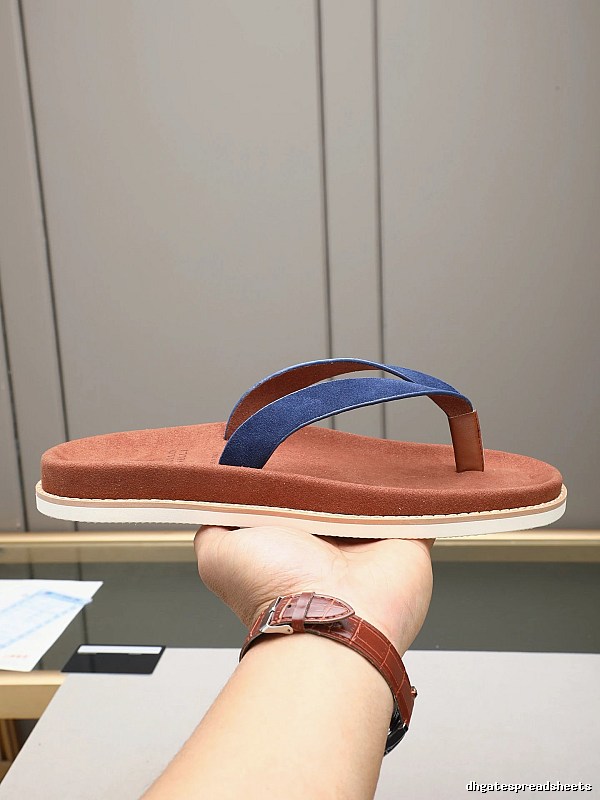 Brunello Cucinelli Casual Brown and Blue Thong Sandals