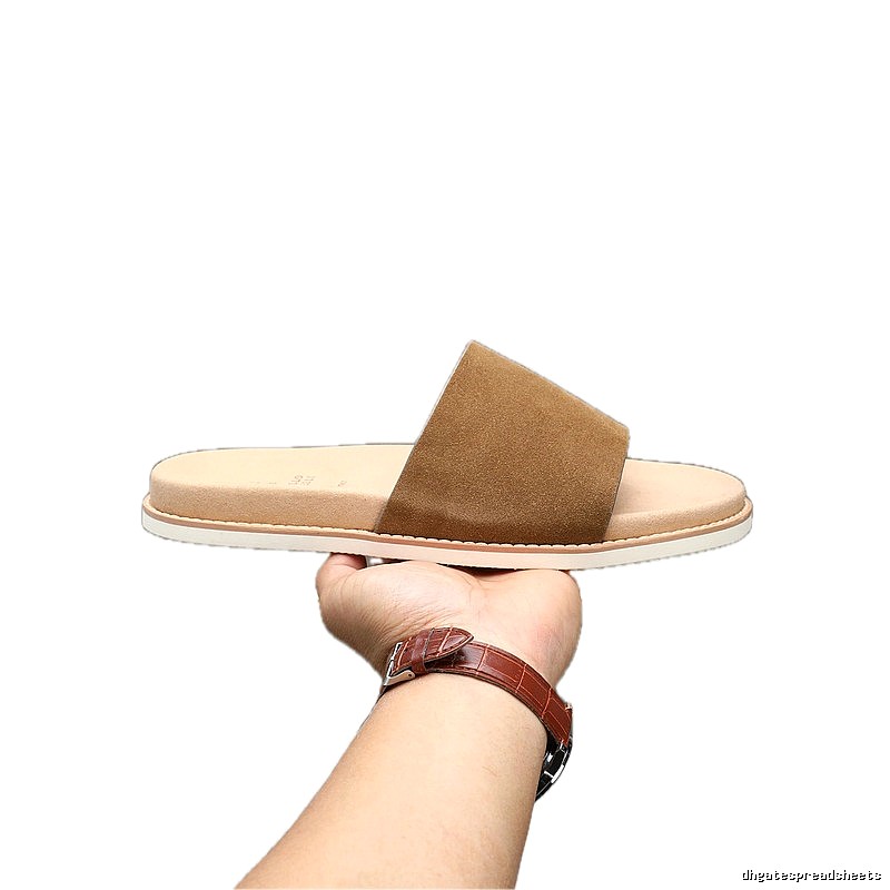 Brunello Cucinelli Casual Brown One-strap Slide Sandals