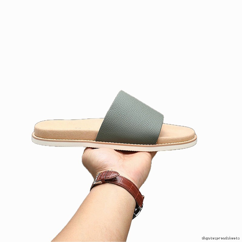 Brunello Cucinelli Casual Grey-green Slide Sandals