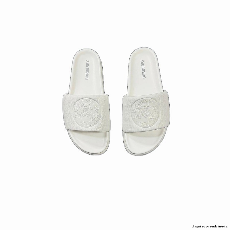 Burberry Embossed Warhorse Minimalist Style White Slides