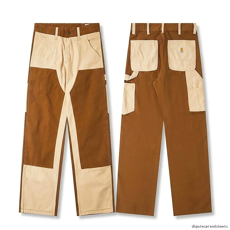 Carhartt workwear style brown and white color - block pants