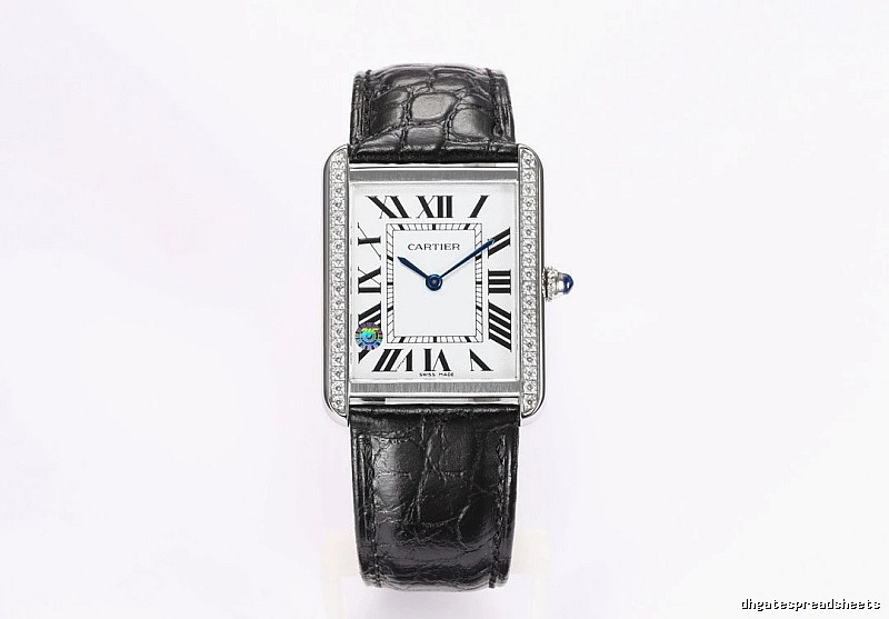 Cartier Tank-Style Dress Watch Travel Edit in Silver And Black